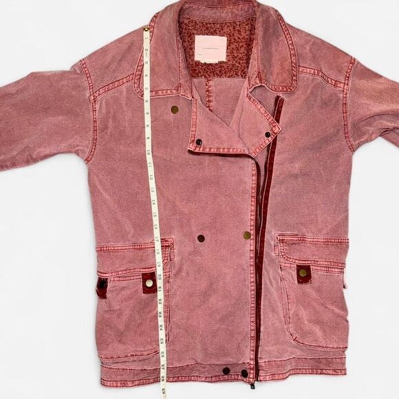 Anthropologie Pink Mauve "Letty Relaxed Moto Parka" Lightweight Utility Jacket - Picture 10 of 10